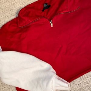 Long sleeve quarter zip dual toned
